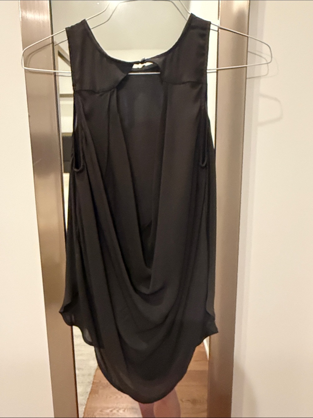 Haute Hippie Dark Brown Sheer Layered Sleeveless Blouse with Open Back - Picture 4 of 7